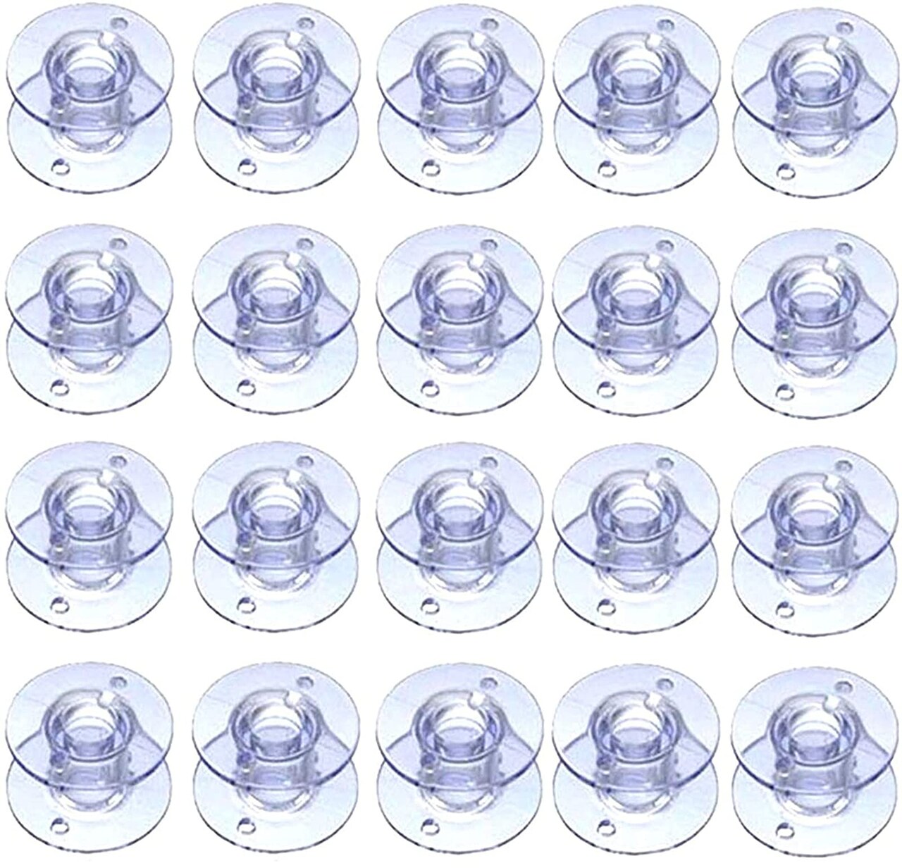 20Pcs Clear Plastic Sewing Machine Bobbins, Sa156 Bobbins, Bobbins Class 15, Compatible with Brother Singer Sewing and Embroidery Machine (20pcs Bobbins)